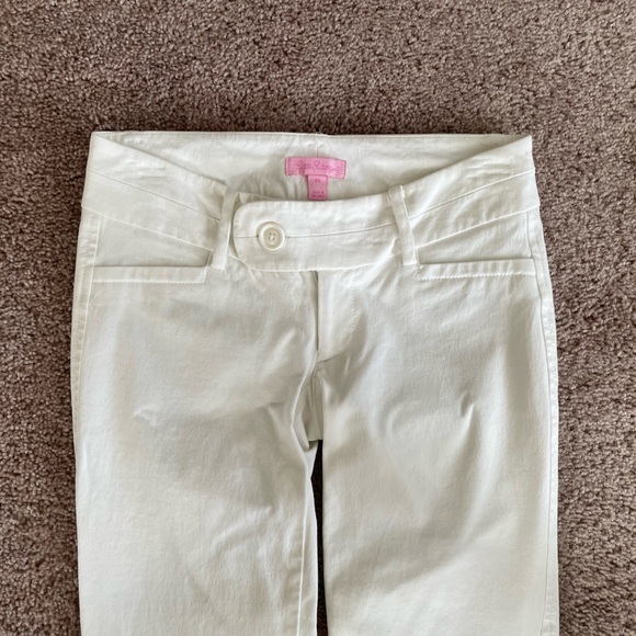 Low Rise Lilly Pulitzer Ankle Crop Pants White Resort Size 00 - Picture 2 of 6